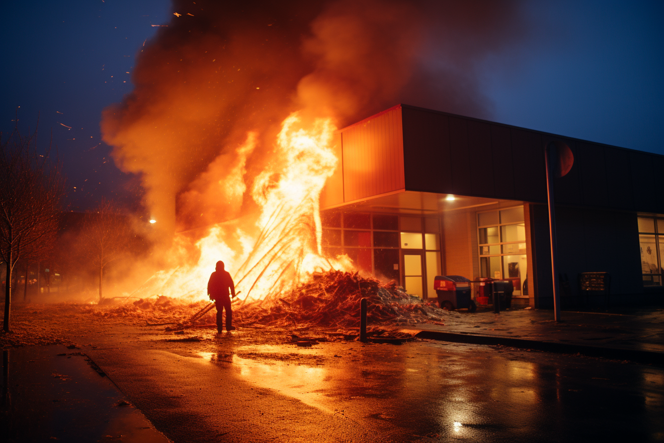 Feuer-Inferno im Aldi-Markt! Kunden erschüttert, Aldi-Filiale brennt völlig aus